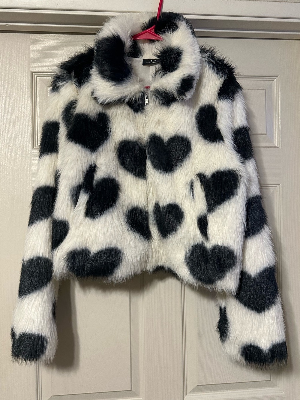 VICI faux fur heart jacket